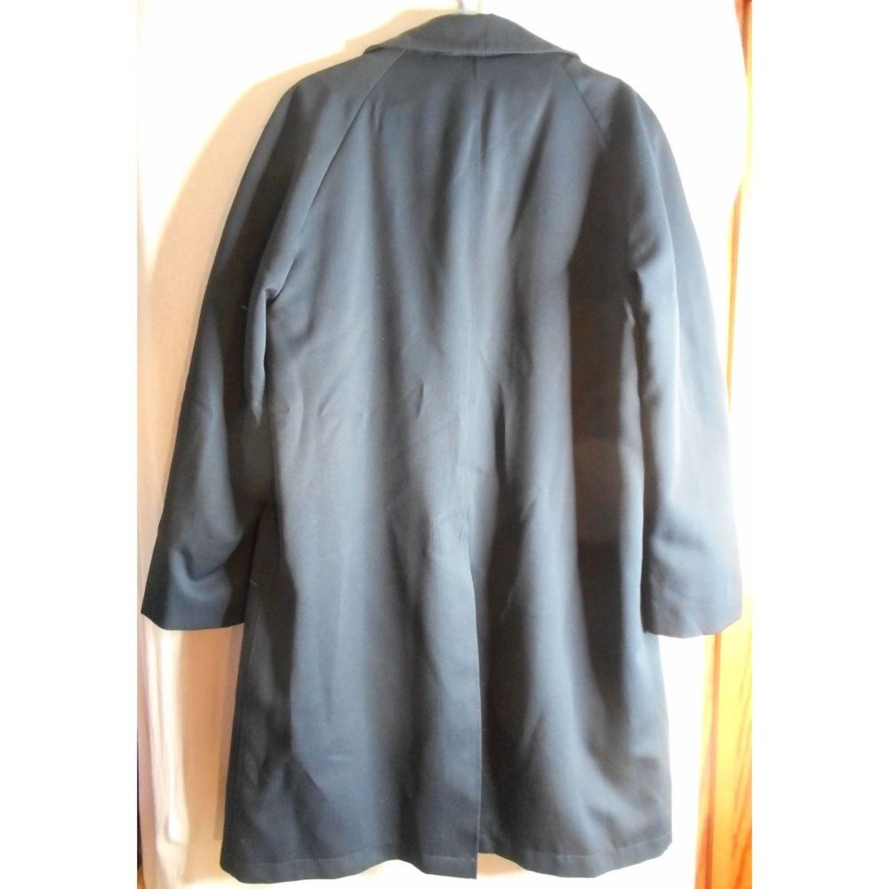 Vintage Men's Blue 42R Zip in Liner / Lined Mens Trench Coat Overcoat JCPenney - Picture 5 of 6